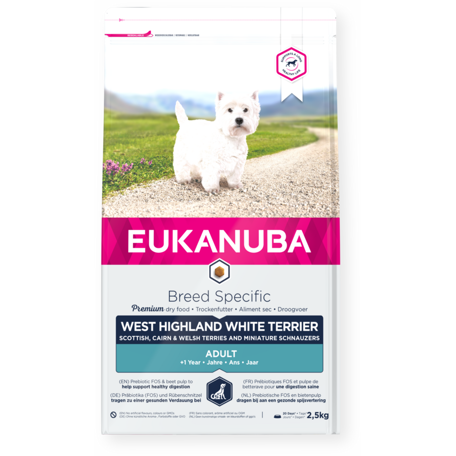 EUKANUBA dry dog food (kibble) for adult West Highland Terriers