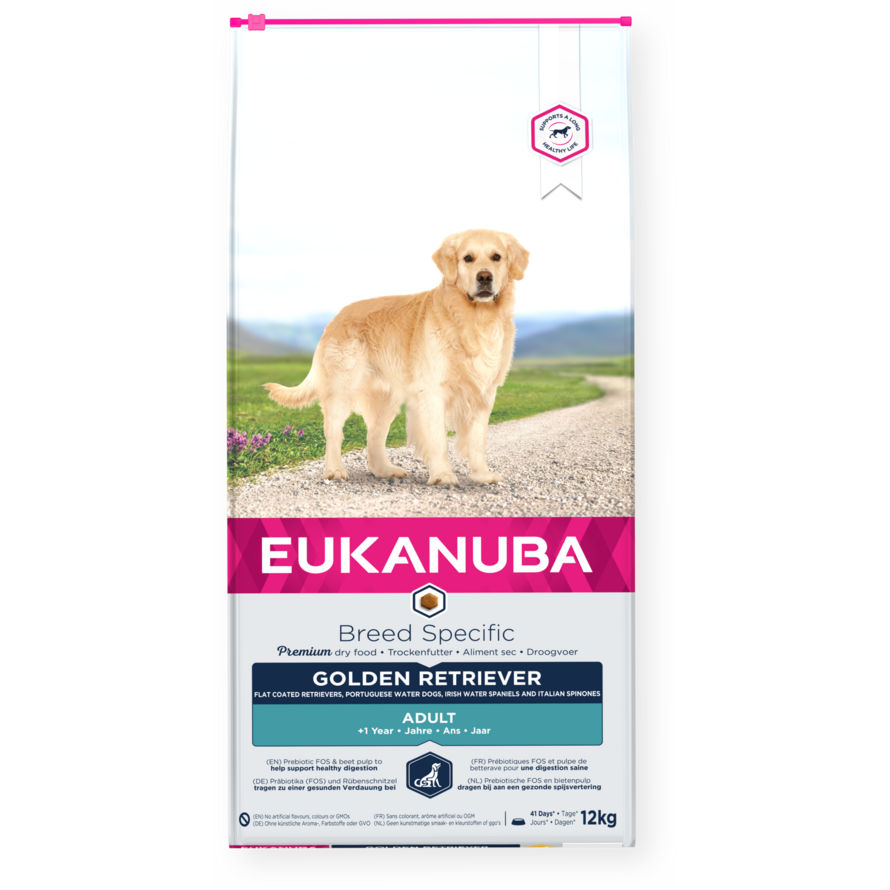 EUKANUBA dry dog food (kibble) for adult Golden Retrievers