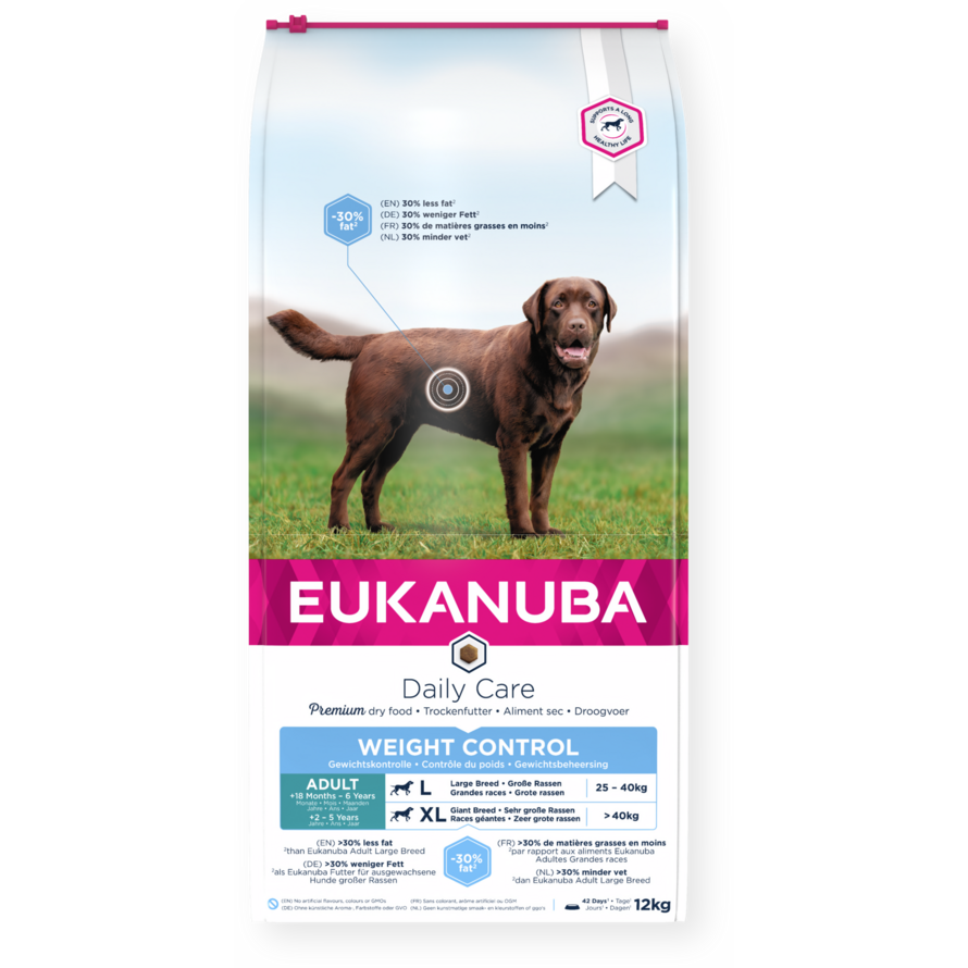 Eukanuba Daily Care dry dog food (kibble) for adult large breed dogs weight control